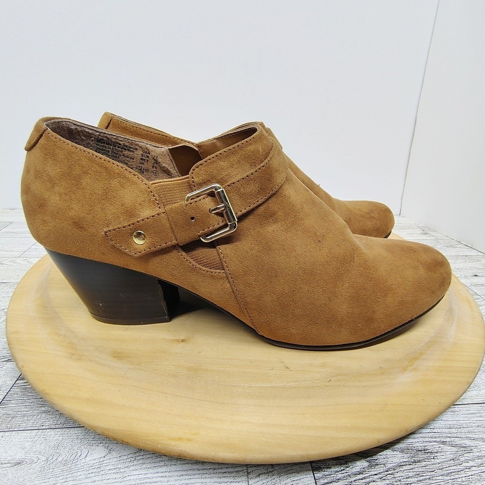 Preppy Americana‎ Boho Ankle Bootie American Eagle Faux Suede Tan Womens 10